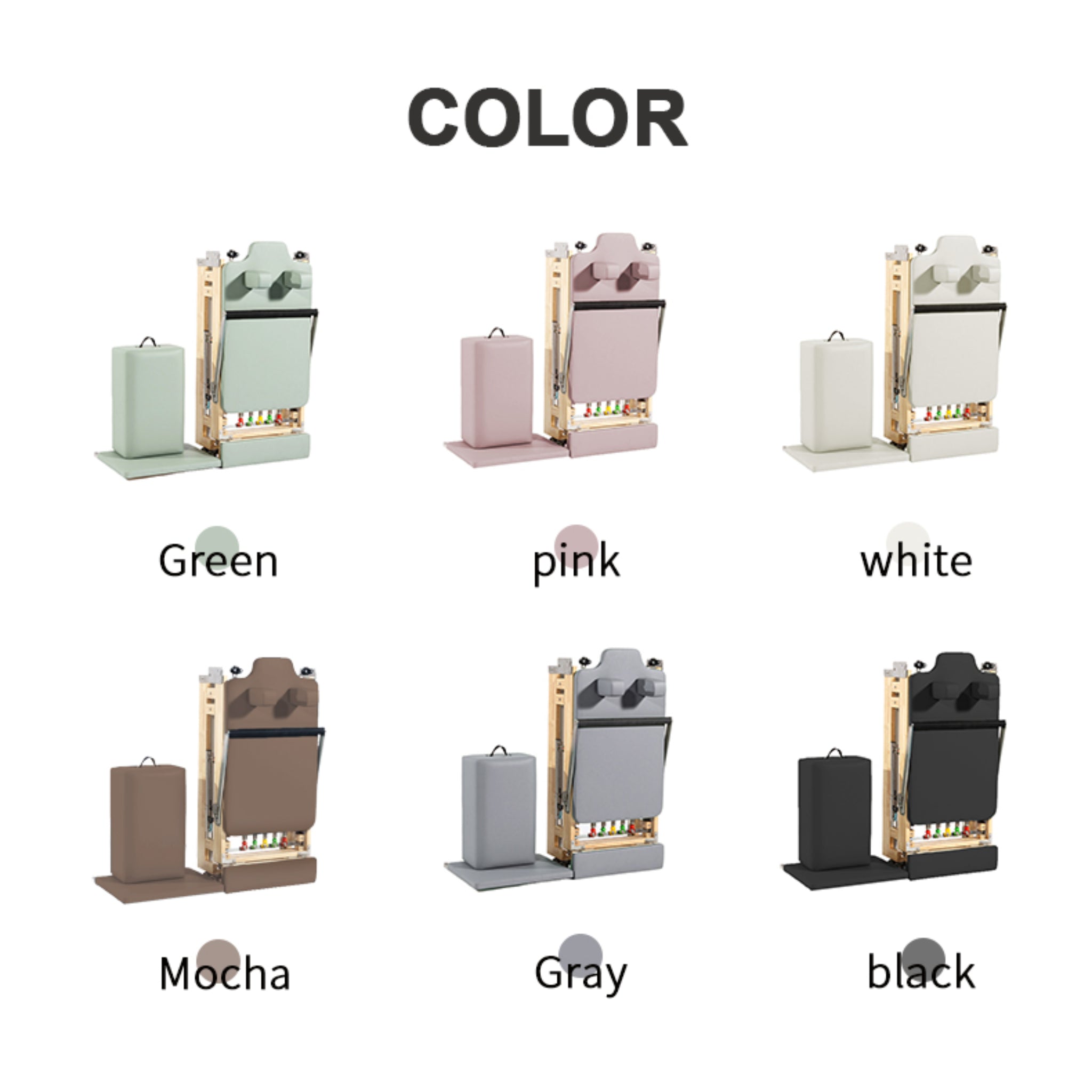 Foldable Pilates Reformer Oak Colours
